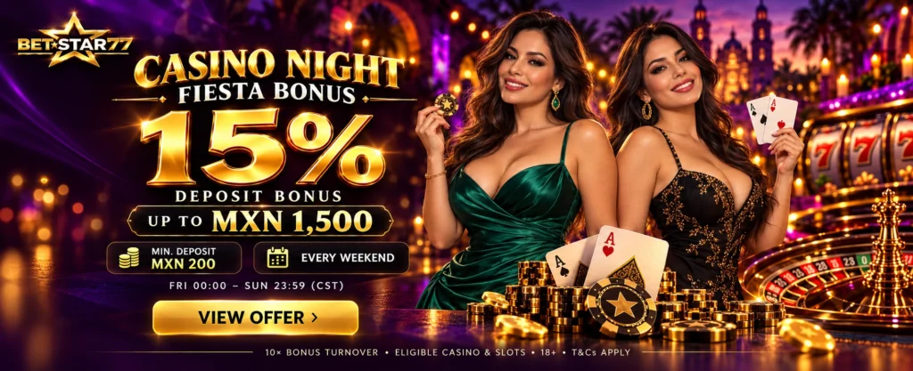 BetStar77 Mexico casino bonus
